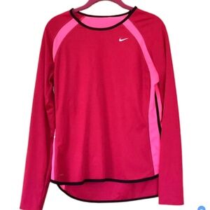 Nike Dri Fit Womens Pink Long Sleeve Top, L